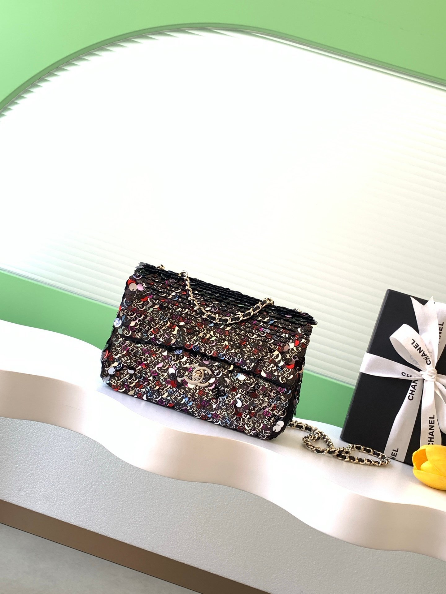 26C Sequined Classic Flap (CF) Bag AS4561